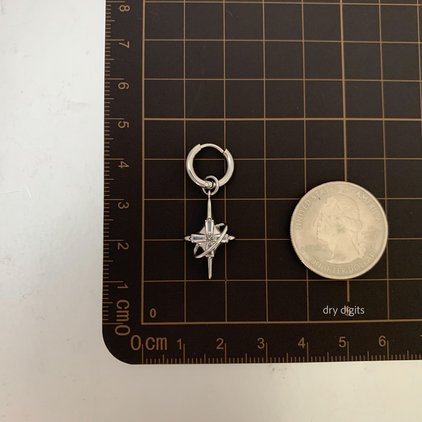 Orbit Star Hoop Earrings – Silver Cosmic Crystal Dangles